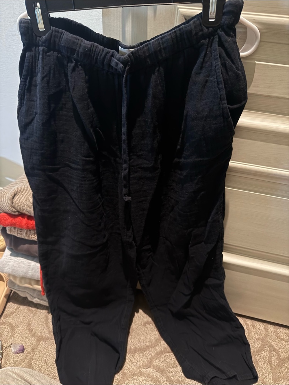 Wilfred Black Elastic Waist Track Pants